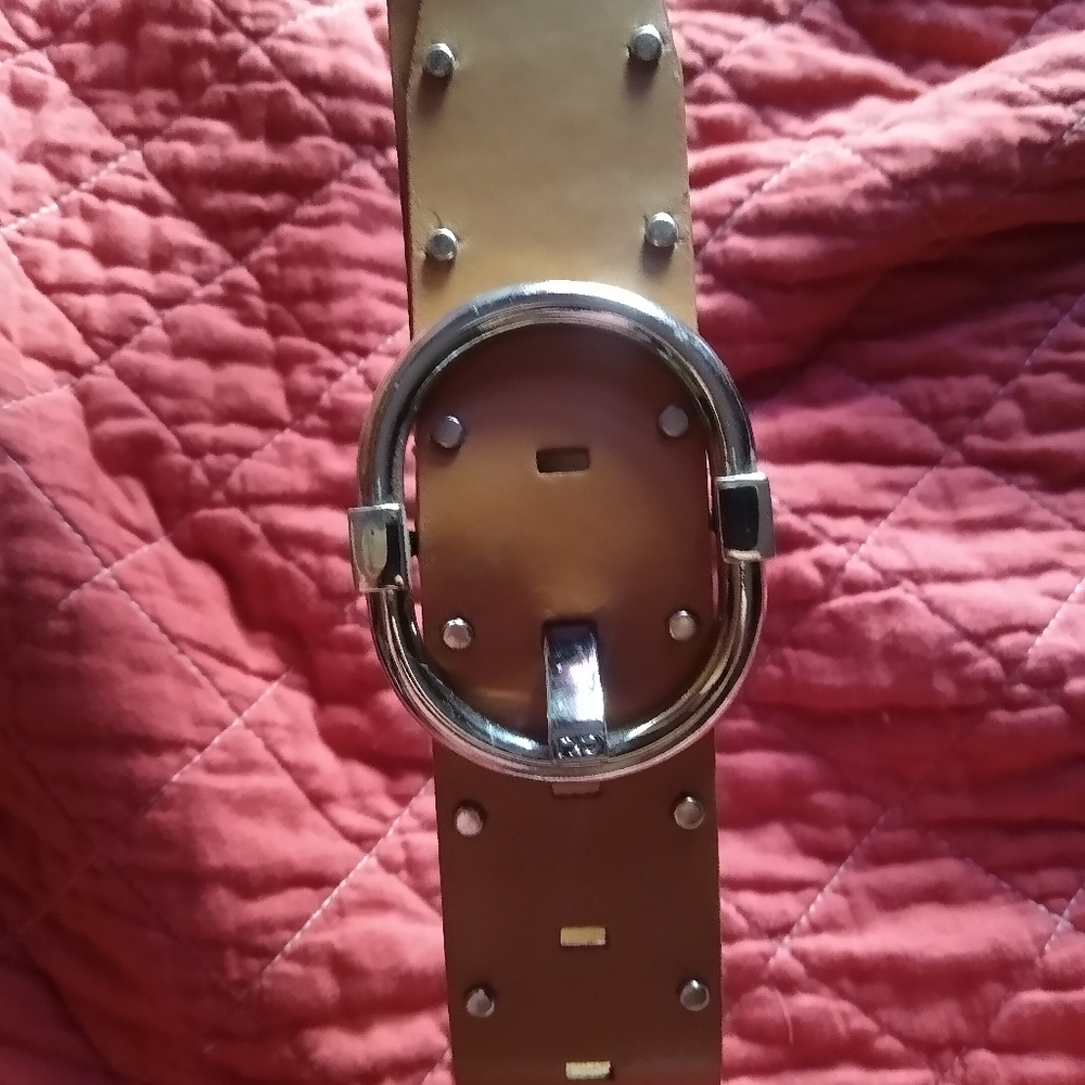 Studded leather belt